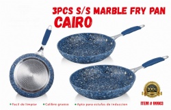 3pcs forge aluminum marble fry pan